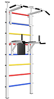 Шведская стенка Sv Sport враспор (Турник стандарт/Брусья) В703 ( Белый) ( Разноцветные перекладины)