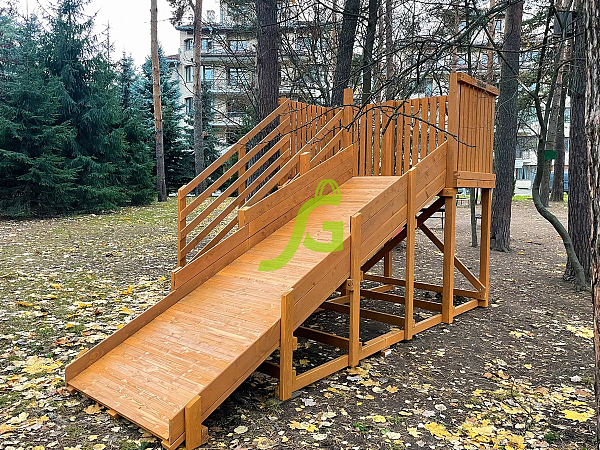 Деревянная зимняя горка "IgraGrad Snow Fox", скат 4 м