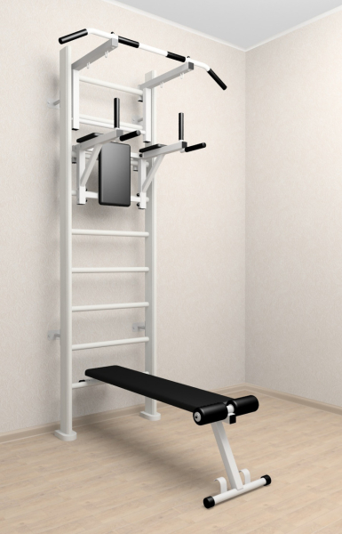 картинка Деревянная шведская стенка Sv Sport 905б (Турник стандарт/Брусья/Скамья) от магазина Лазалка