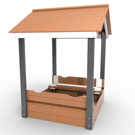 картинка Детская деревянная песочница с крышей "Ультра" от магазина Лазалка