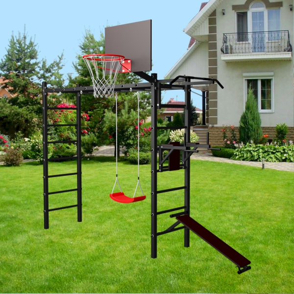 картинка Уличная шведская стенка Sv Sport рукоход У517 (Турник/Брусья/Скамья/"Лодочка") от магазина Лазалка