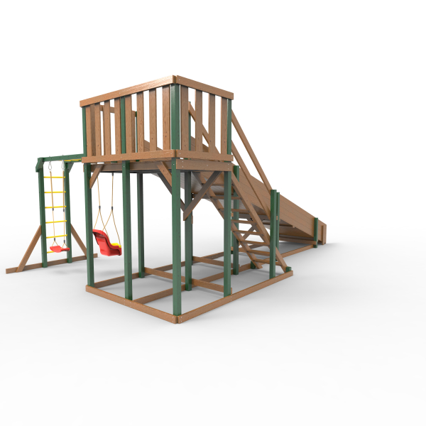 Детская площадка - деревянная горка Пикник "Зима №3" Форест с рукоходом