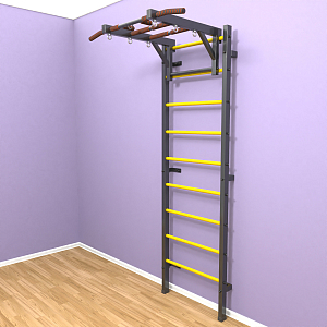 Шведская стенка «LittleSport» Graphite Long желтые ступени