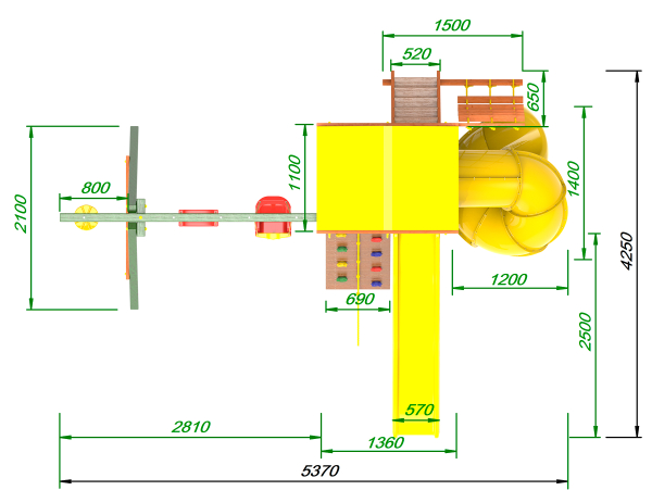 Детская площадка Пикник "Вега" с винтовой трубой