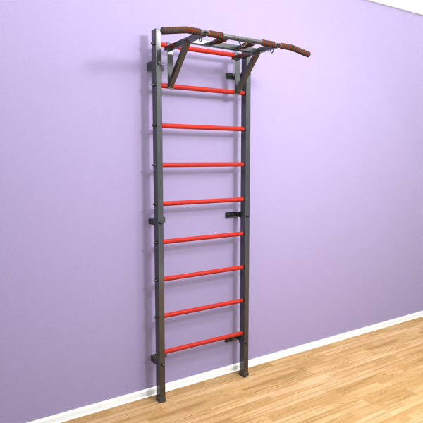 Шведская стенка "LittleSport" Pull-Up (черный*красный)