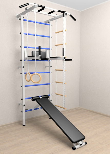 Шведская стенка Sv Pro 805 (Турник Pro/Брусья/стойка/Скамья/Канат/Кольца/Лестница)