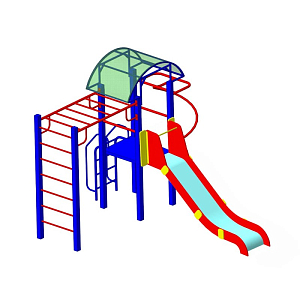 Детский спортивный городок Пионер "Сказка" со спиралью, рукоходом и горкой