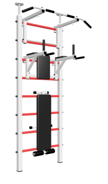 Шведская стенка Sv Sport враспор (Турник стандарт/Брусья/Скамья) Н705 (258-275 см)