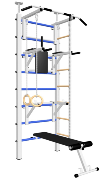 Шведская стенка Sv Sport враспор (Турник стандарт/Брусья/Стойка/Скамья/Канат/Кольца/Лестница) ( 275-295см) В 708 