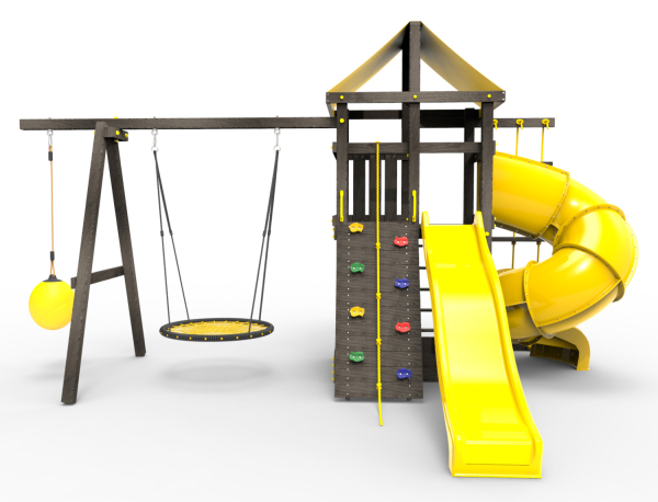 Детская площадка Пикник "Блэк" с винтовой трубой 6.1