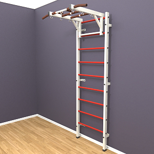 Шведская стенка «LittleSport» White Long красные ступени