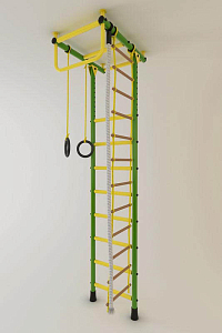 Детский спортивный уголок ДСК "Лидер-1" Г-образный (Зеленый/Жёлтый, до 3,5 м., Обычный, ПВХ, ПВХ)